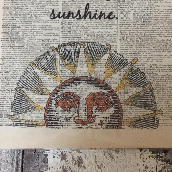 Vintage Dictionary Art “You Are My Sunshine My Only Sunshine” - Picture 4 of 5